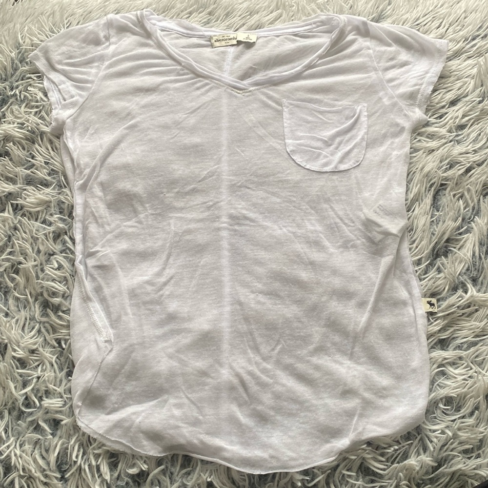 Abercombie Kids Sheer White Tshirt Size Small